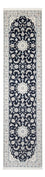 Tapis de couloir Tapis persan - Nain - Premium - 296 x 80 cm - bleu foncé