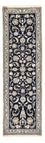 Tapis de couloir Tapis persan - Nain - Royal - 203 x 62 cm - bleu foncé