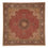 Tapis persan - Tabriz carré - 204 x 201 cm - rouge foncé