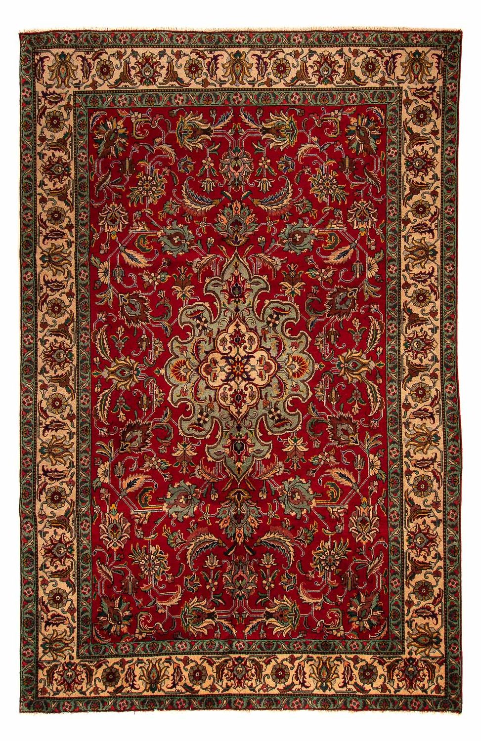 Tapis persan - Tabriz - 305 x 200 cm - rouge foncé