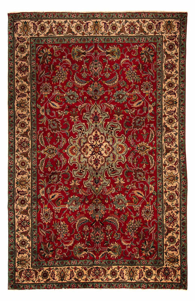 Tapis persan - Tabriz - 305 x 200 cm - rouge foncé