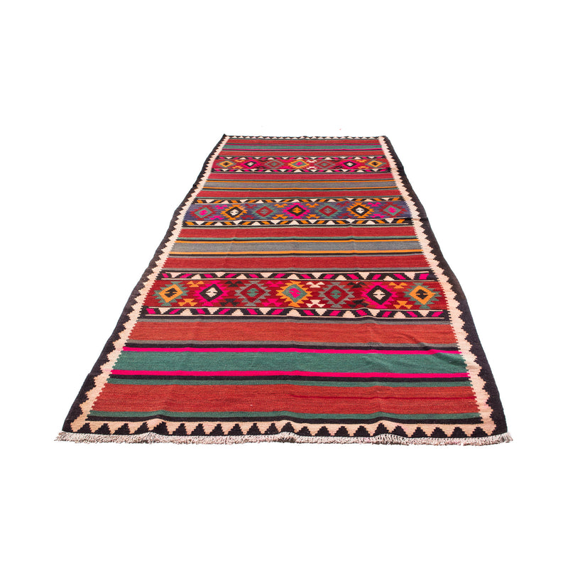 Tapis de couloir Tapis Kelim - Vieux - 370 x 145 cm - multicolore
