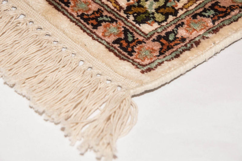 Tapis en soie - Soie du Cachemire - 95 x 62 cm - beige