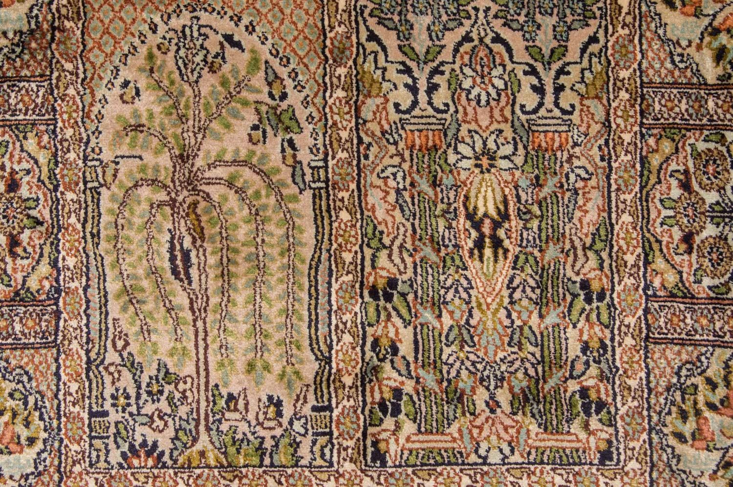 Tapis de couloir Tapis en soie - Soie du Cachemire - 270 x 75 cm - multicolore