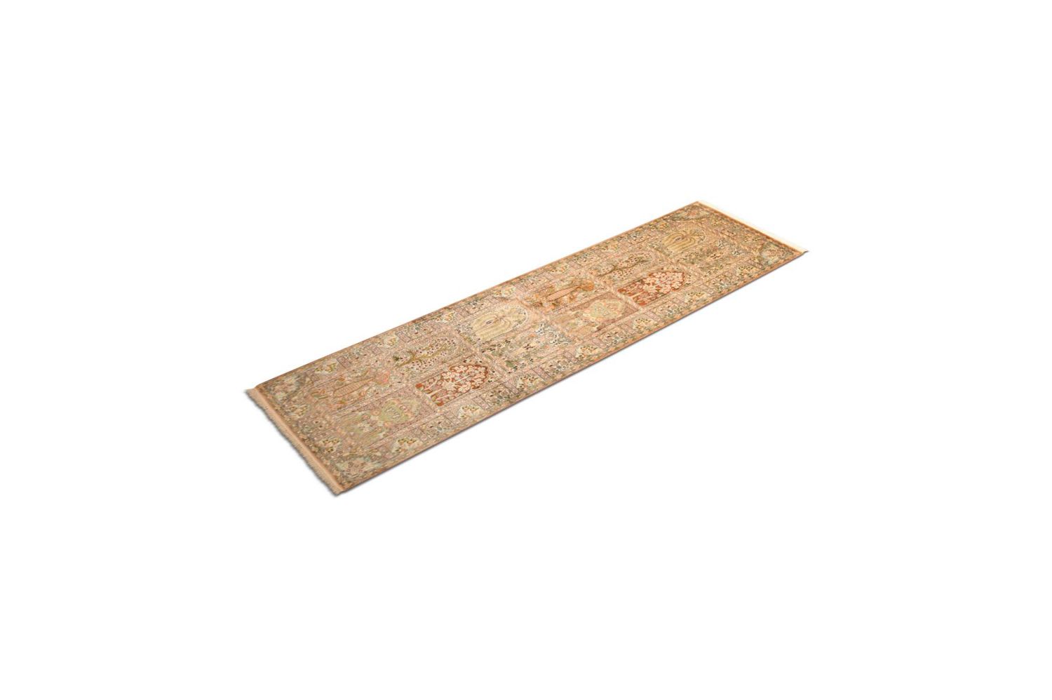 Tapis de couloir Tapis en soie - Soie du Cachemire - 270 x 75 cm - multicolore