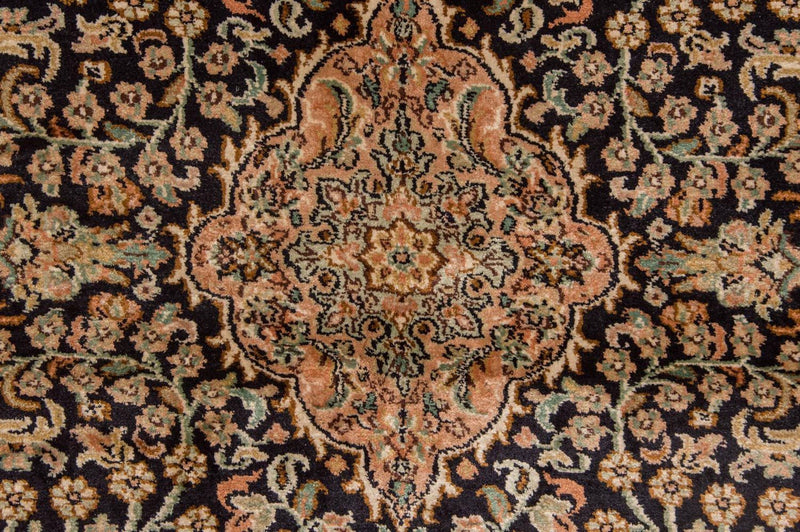 Tapis en soie - Soie du Cachemire - 153 x 93 cm - bleu foncé