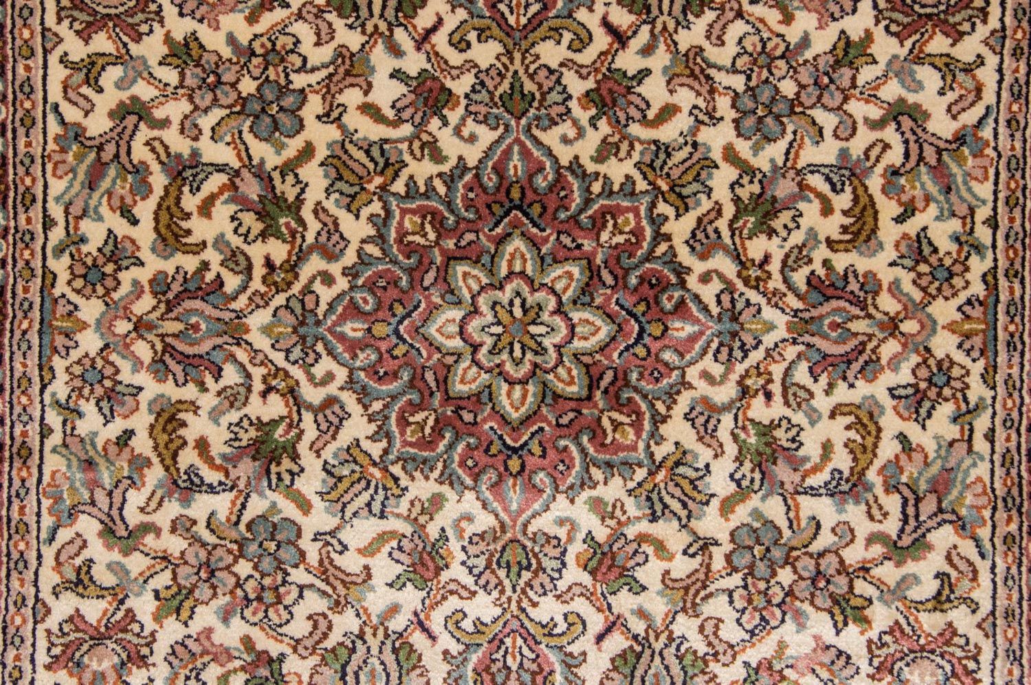 Tapis de couloir Tapis en soie - Soie du Cachemire - 192 x 79 cm - beige