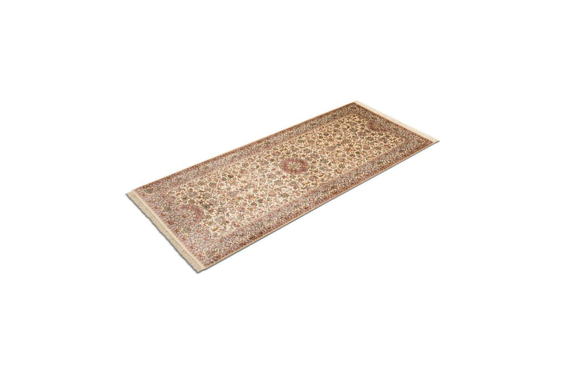 Tapis de couloir Tapis en soie - Soie du Cachemire - 192 x 79 cm - beige