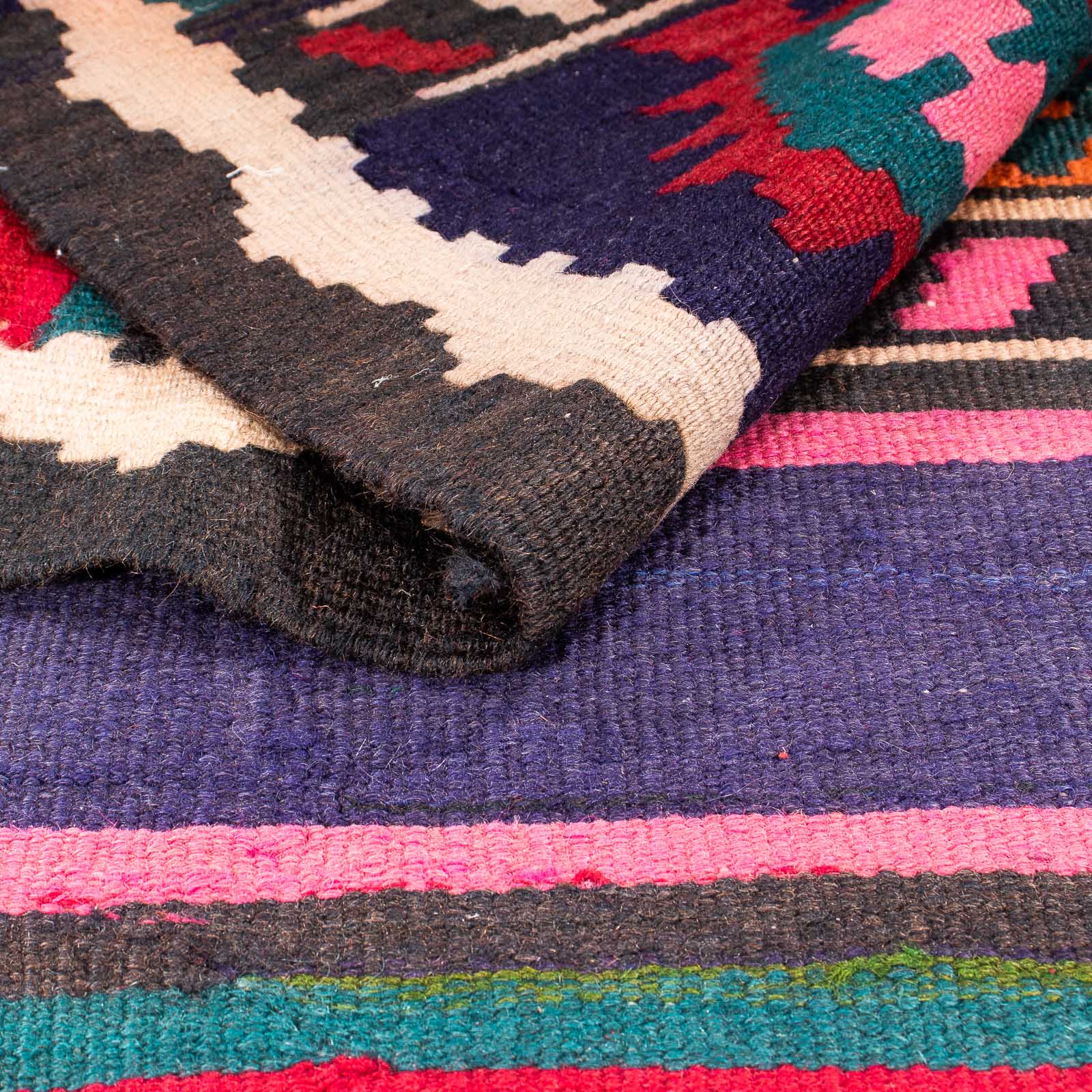 Tapis de couloir Tapis Kelim - Vieux - 370 x 145 cm - multicolore