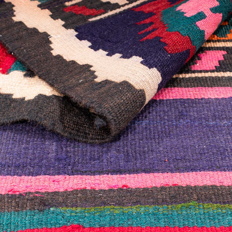 Tapis de couloir Tapis Kelim - Vieux - 370 x 145 cm - multicolore