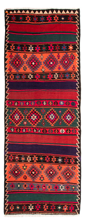 Tapis de couloir Tapis Kelim - Vieux - 380 x 135 cm - multicolore