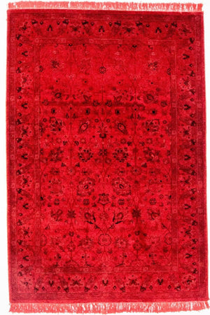 Tapis vintage - 180 x 124 cm - rouge