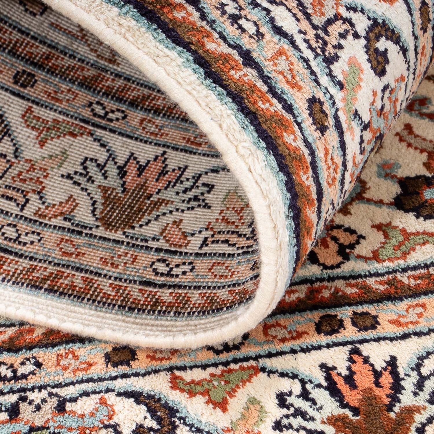 Tapis en soie - Soie du Cachemire - 125 x 78 cm - crème