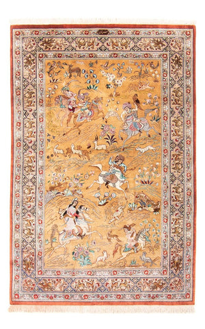 Tapis en soie - Ghom soie - Premium - 156 x 100 cm - or