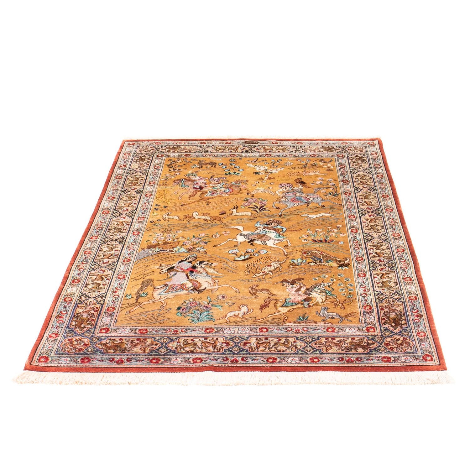 Tapis en soie - Ghom soie - Premium - 156 x 100 cm - or