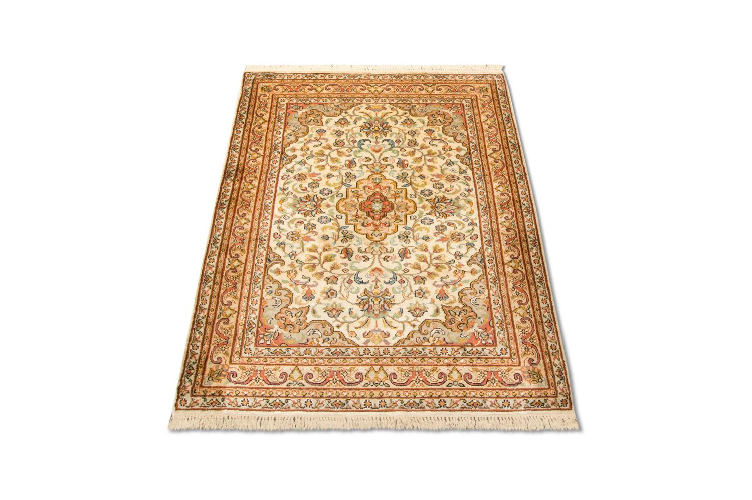 Tapis en soie - Soie du Cachemire - 123 x 79 cm - beige