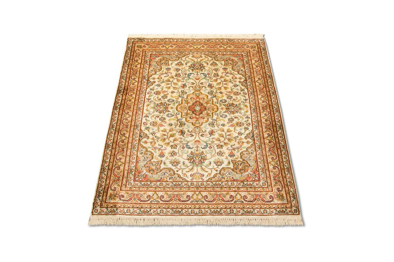 Tapis en soie - Soie du Cachemire - 123 x 79 cm - beige