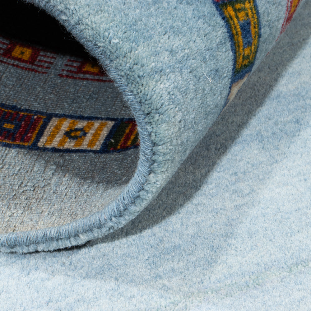 Tapis Gabbeh - Loribaft Persan - 174 x 126 cm - bleu clair