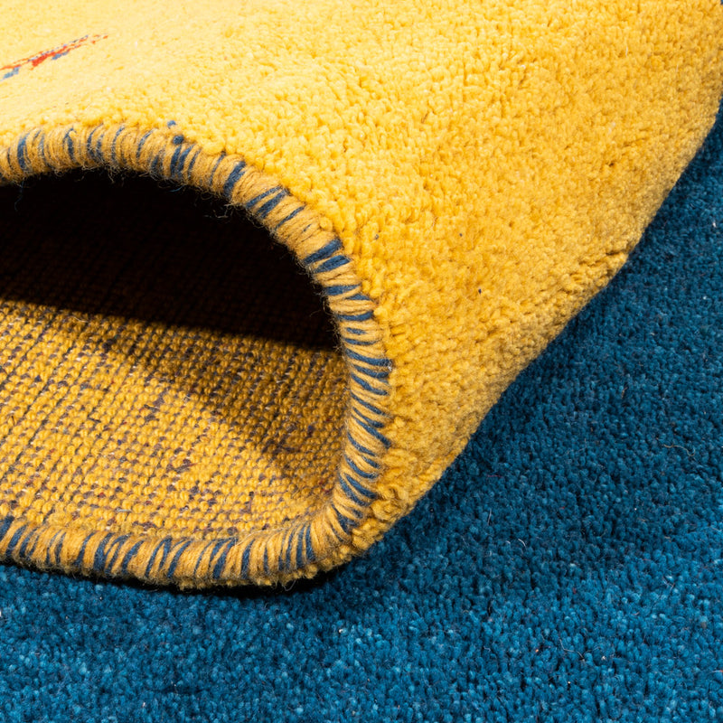 Tapis Gabbeh - Indus - 346 x 254 cm - bleu