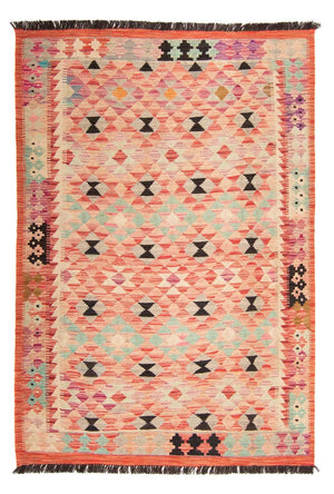 Tapis Kelim - Splash - 177 x 120 cm - rouge clair