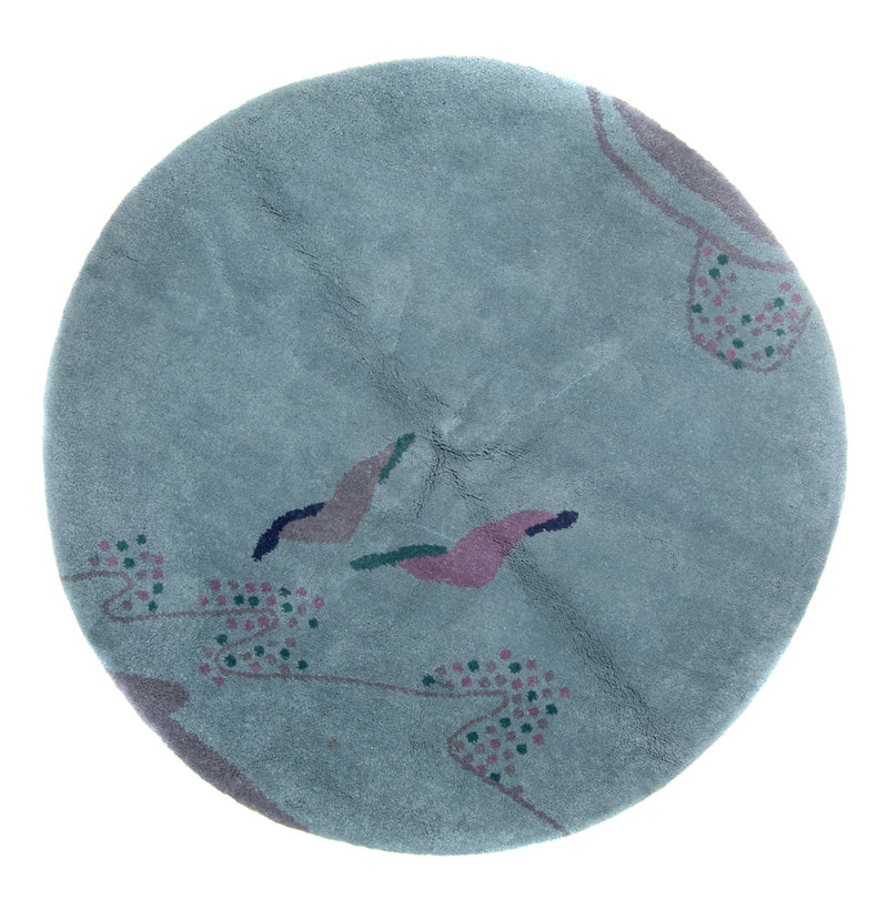 Tapis Gabbeh - Indus ronde  - 200 x 200 cm - bleu