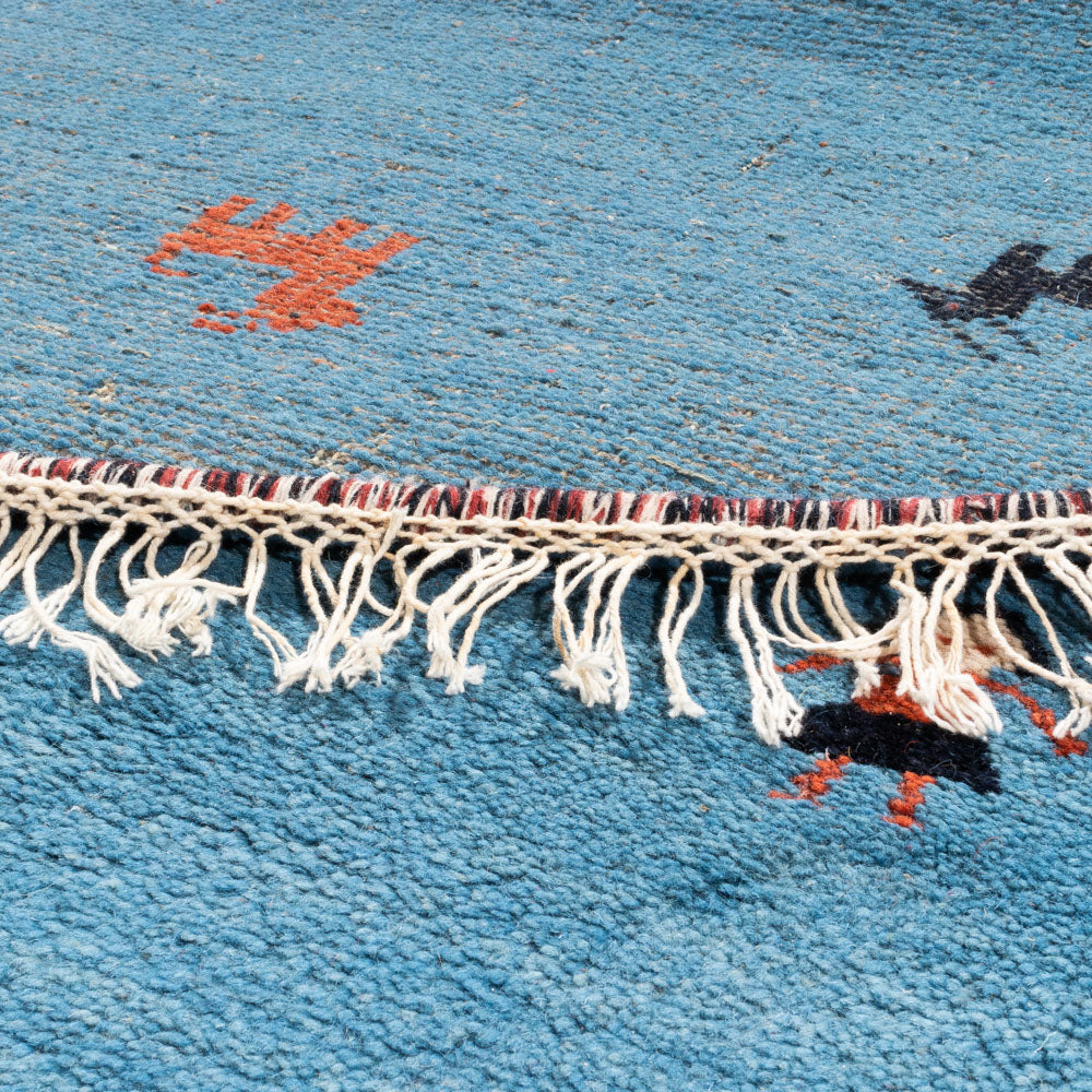 Tapis Gabbeh - Indus ronde  - 195 x 195 cm - bleu