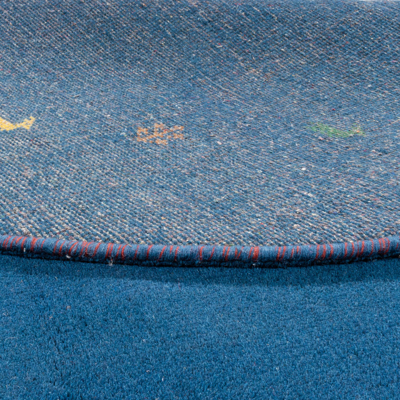 Tapis Gabbeh - Indus ronde  - 196 x 196 cm - bleu