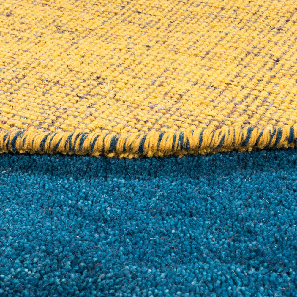 Tapis Gabbeh - Indus ronde  - 195 x 195 cm - bleu