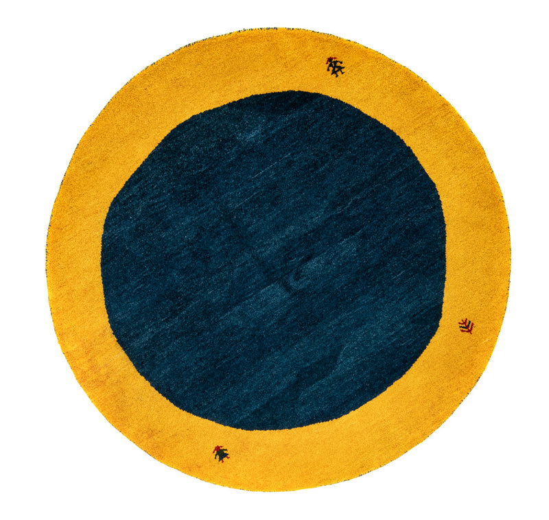 Gabbeh Teppich - Indus rund  - 193 x 193 cm - blau
