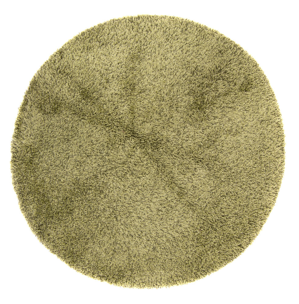 Tapis à poils longs ronde  - 200 x 200 cm - vert olive