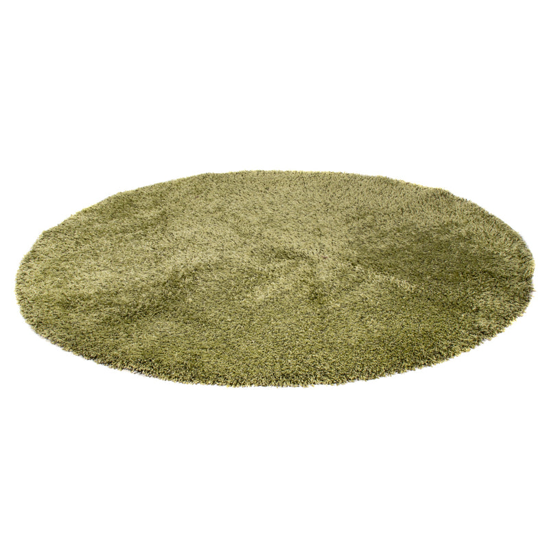 Tapis à poils longs ronde  - 200 x 200 cm - vert olive