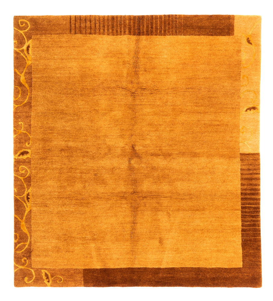 Tapis Népalais carré  - 207 x 199 cm - rouille