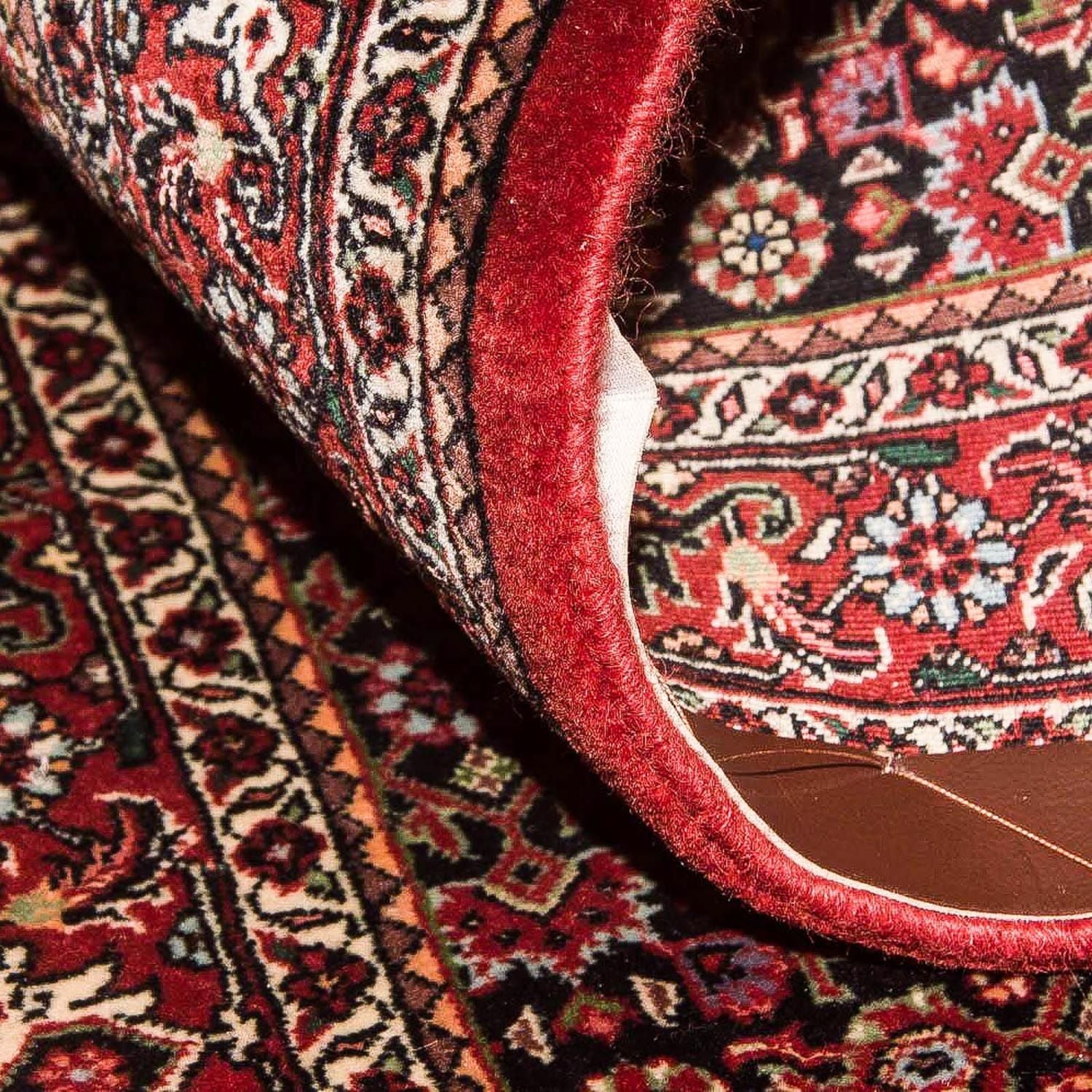 Tapis de couloir Tapis persan - Bidjar - 246 x 77 cm - bleu