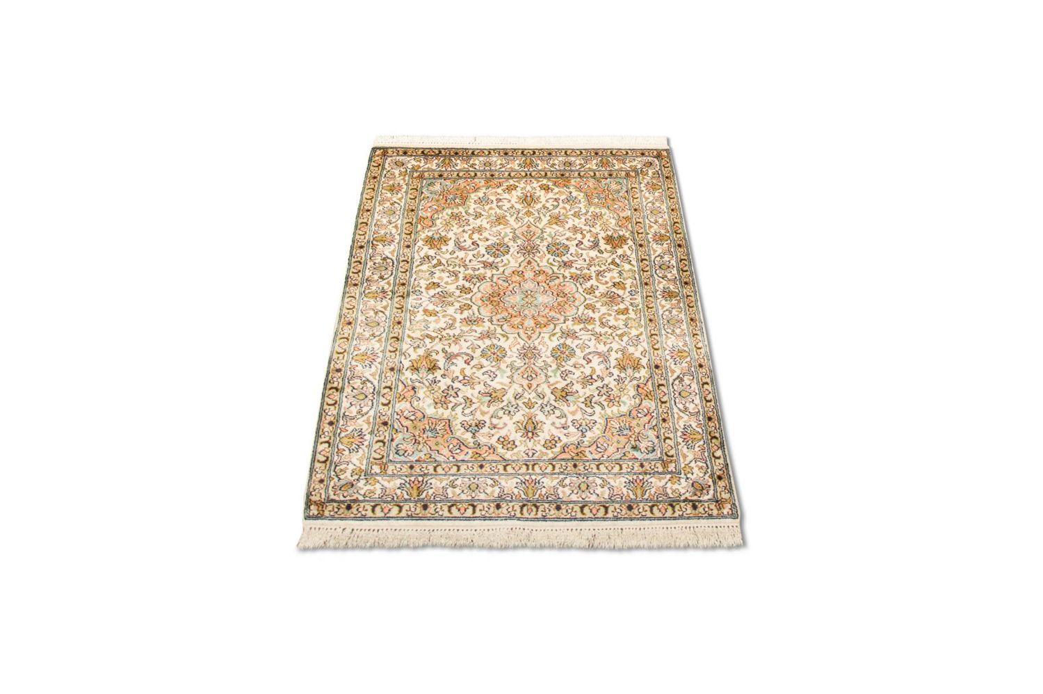 Tapis en soie - Soie du Cachemire - 95 x 62 cm - beige