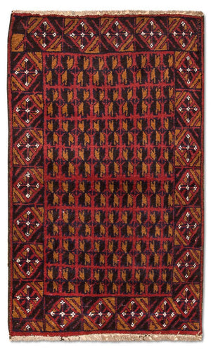 Tapis Belutsch - 129 x 77 cm - rouge