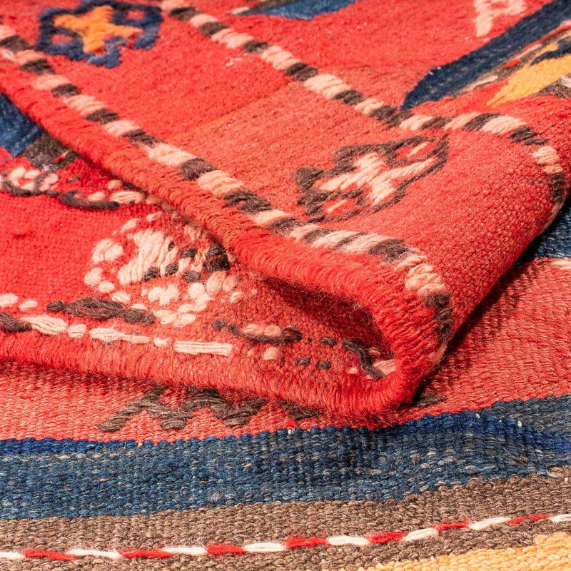 Tapis de couloir Tapis Kelim - Vieux - 400 x 150 cm - multicolore