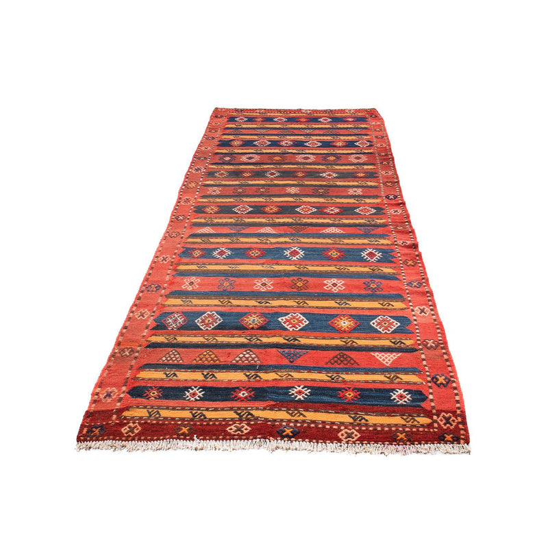 Tapis de couloir Tapis Kelim - Vieux - 400 x 150 cm - multicolore
