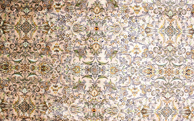 Tapis en soie - Soie du Cachemire - 308 x 204 cm - beige