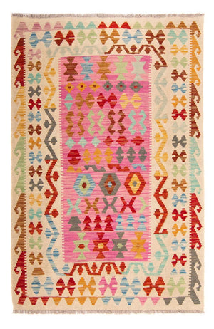 Tapis Kelim - Splash - 175 x 130 cm - rose