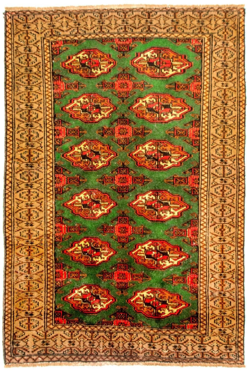 Tapis Turkaman - 143 x 102 cm - vert