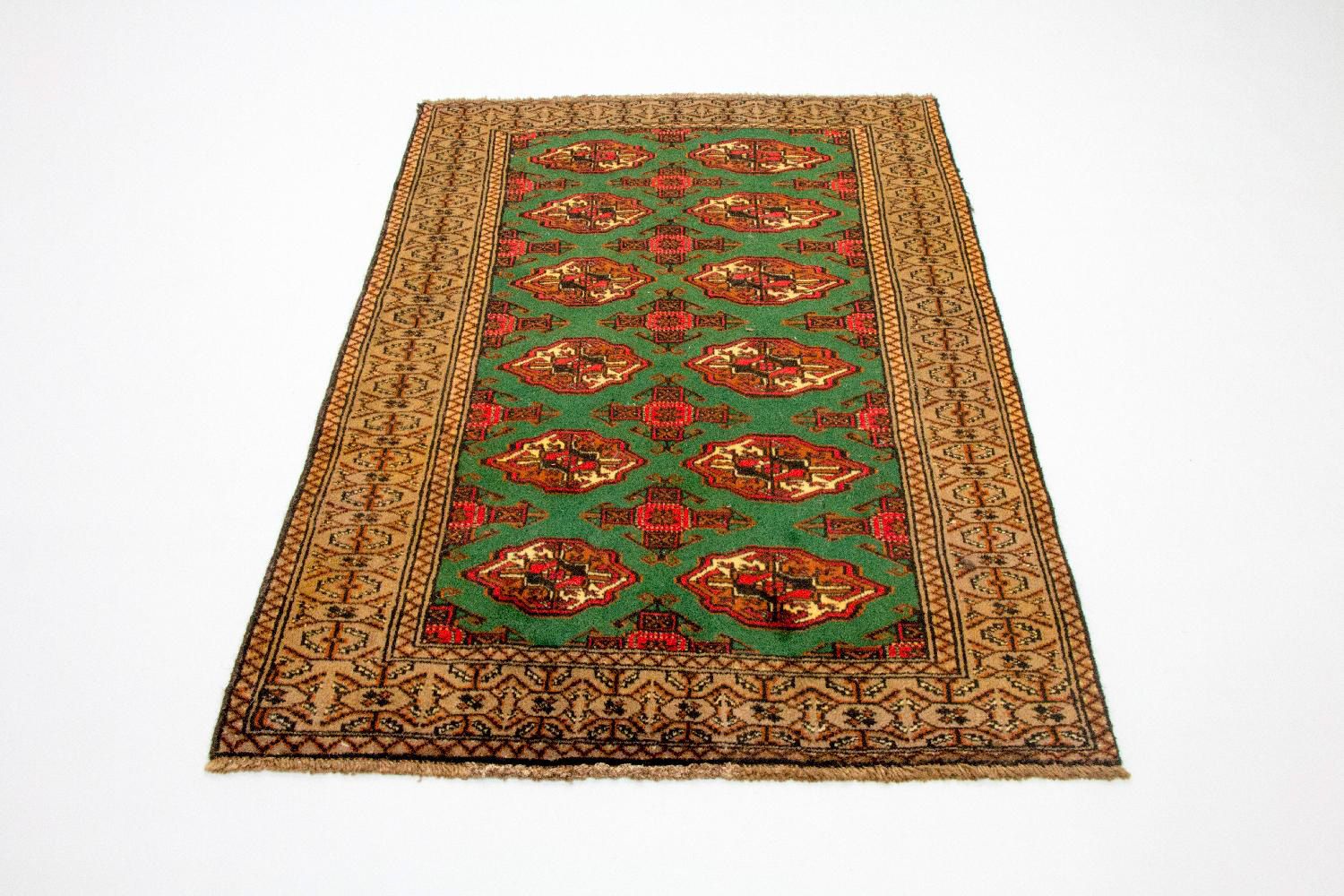 Tapis Turkaman - 143 x 102 cm - vert