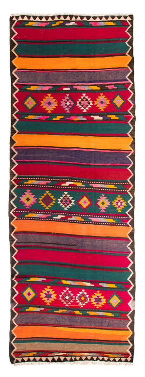 Tapis de couloir Tapis Kelim - Vieux - 365 x 130 cm - multicolore