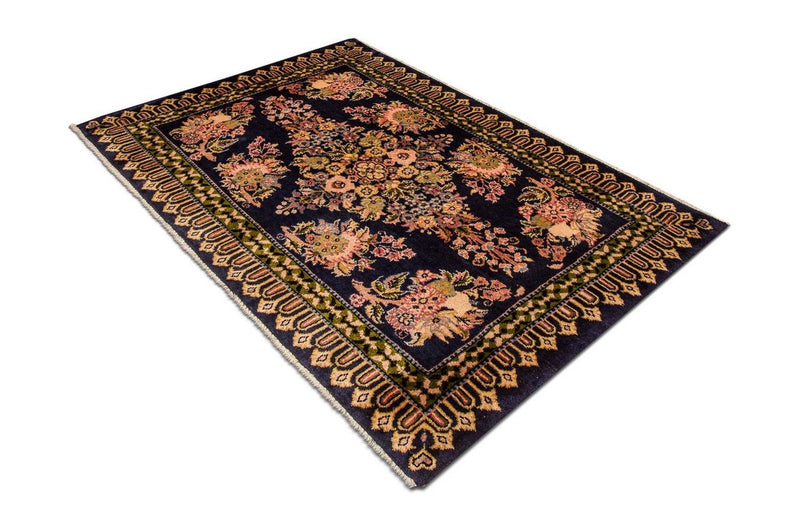 Tapis persan - Keshan - 98 x 70 cm - bleu foncé