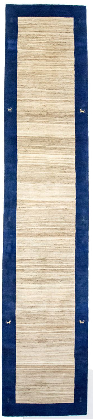 Tapis de couloir Tapis Gabbeh - Loribaft Persan - 440 x 90 cm - naturel