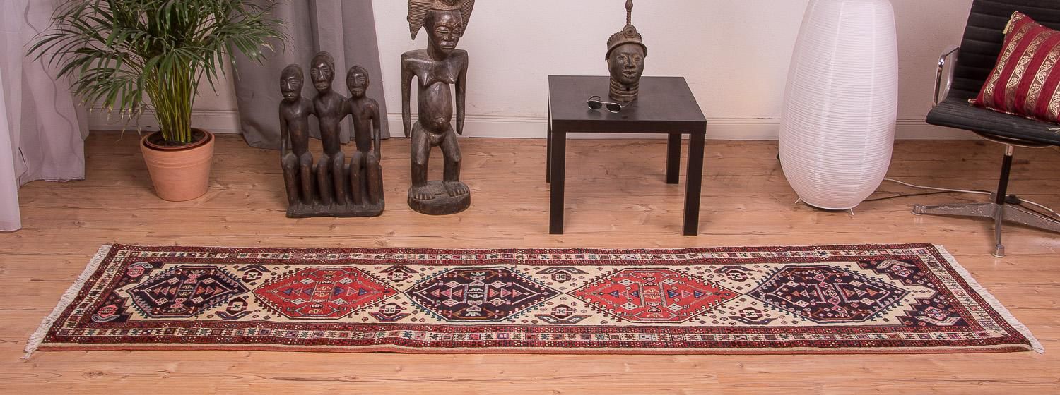 Tapis de couloir Tapis persan - Nomadic - 296 x 75 cm - beige