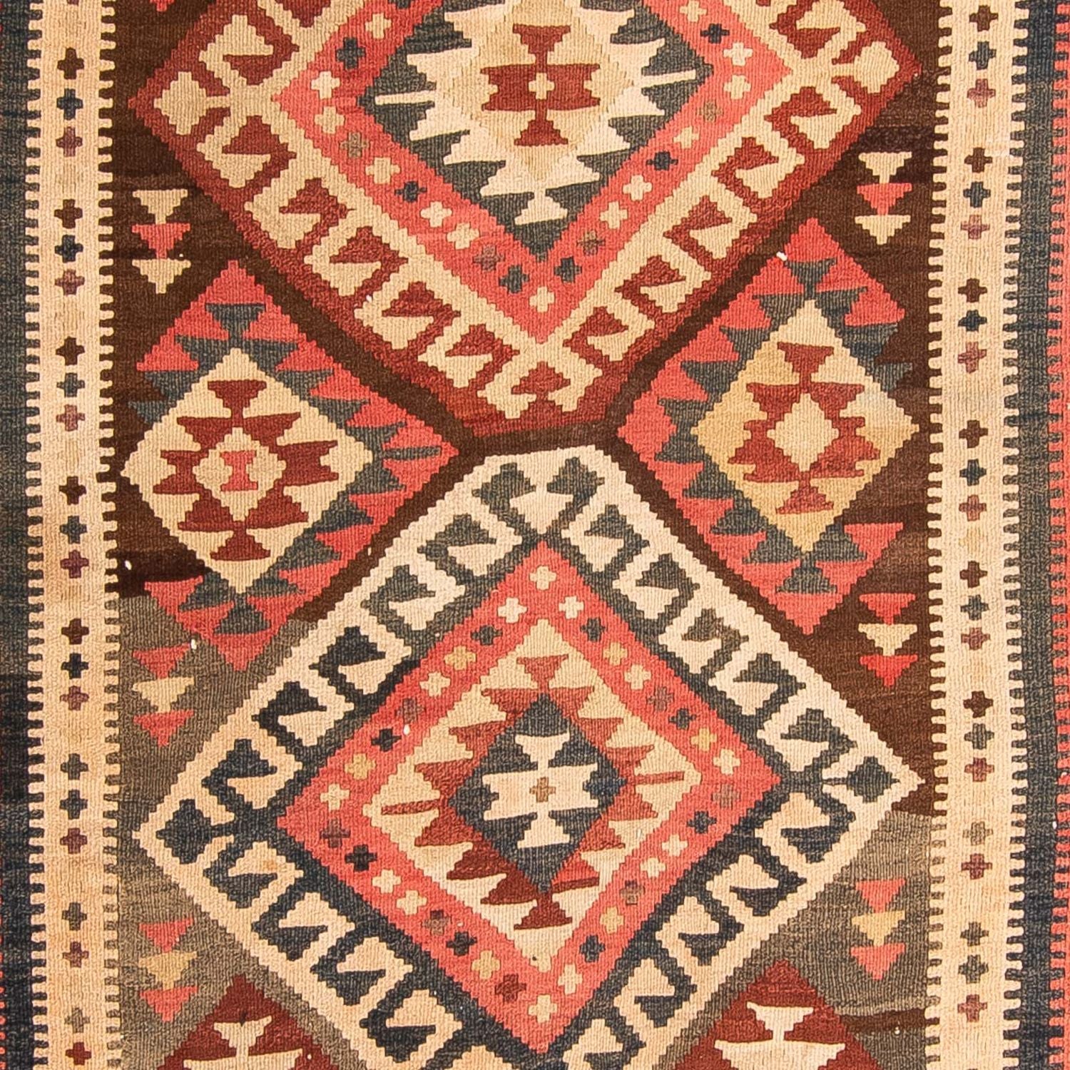 Tapis de couloir Tapis Kelim - Vieux - 402 x 135 cm - multicolore