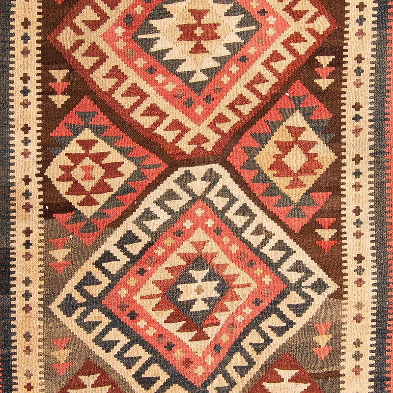 Tapis de couloir Tapis Kelim - Vieux - 402 x 135 cm - multicolore