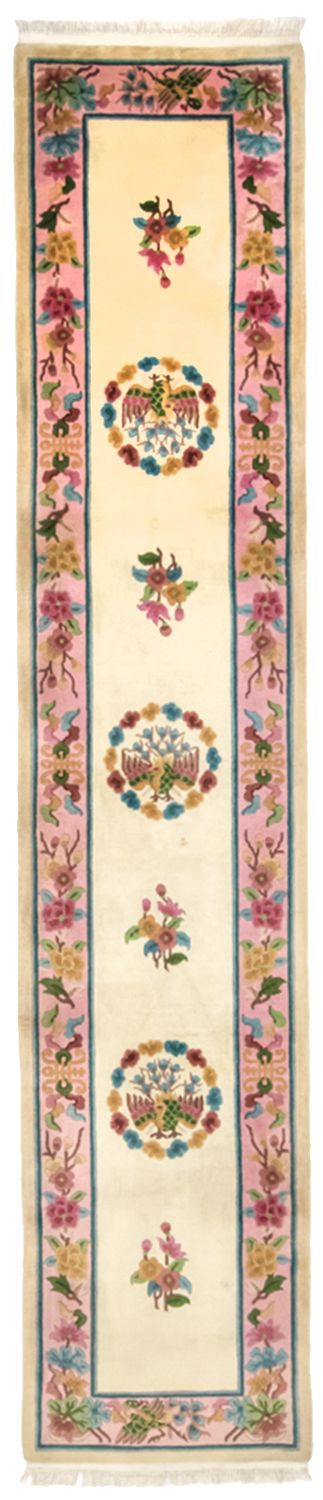 Tapis de couloir Tapis chinois - 338 x 70 cm - beige