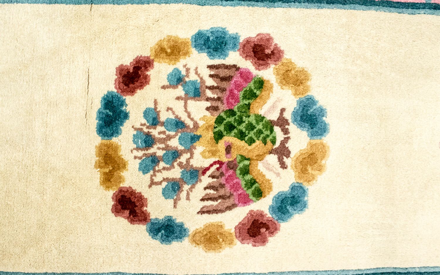 Tapis de couloir Tapis chinois - 338 x 70 cm - beige
