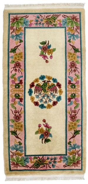 Tapis chinois - 140 x 70 cm - beige
